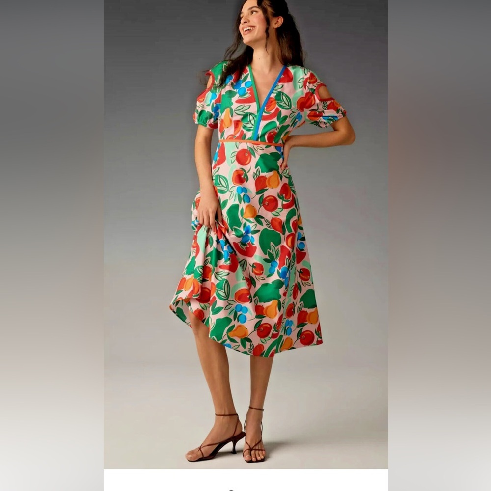 Farm RIO  fruits / heart sleeves Dress XS NWT - Picture 7 of 16
